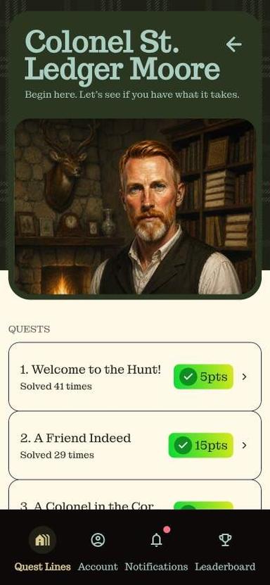 The Colonel in the custom web app